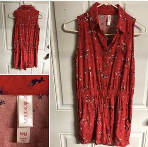 Xhilaration red shorts romper